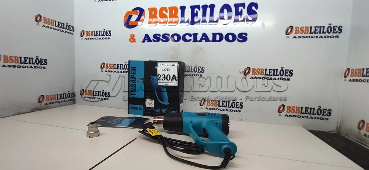 LOTE 230 - 01 SOPRADOR TÉRMICO 220V DUAS VELOCIDADES 1BICO 2000W  (NOVO) (NO ESTADO) ATENÇÃO! FAZER A VISITAÇÃO ANTES DE ARREMATAR, NÃO SABEMOS SE FUNCIONA. LEILÃO NÃO TEM GARANTIA E NEM DEVOLUÇÃO, SUJEITO A POSSÍVEIS AVARIAS VISÍVEIS/OCULTAS E/OU AUSÊNCIA DE COMPONENTES.