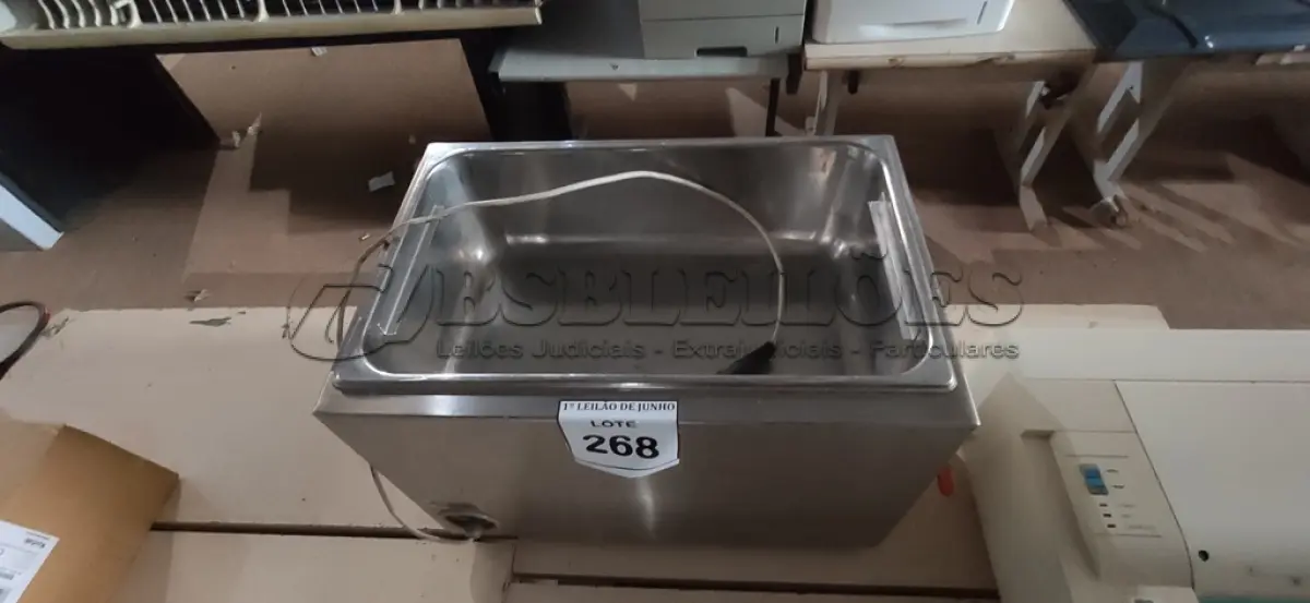 LOTE 268 - 01 LAVADORA ULTRASSÔNICA COMPUTADORIZADA INOX. (NO ESTADO) ATENÇÃO! FAZER A VISITAÇÃO ANTES DE ARREMATAR, NÃO SABEMOS SE FUNCIONA, LEILÃO NÃO TEM GARANTIA E NEM DEVOLUÇÃO, SUJEITO A POSSÍVEIS AVARIAS VISÍVEIS/OCULTAS E/OU AUSÊNCIA DE COMPONENTES.