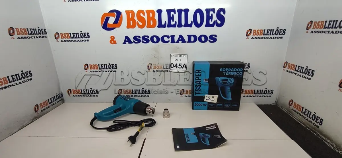 LOTE 045 - 01 SOPRADOR TÉRMICO 220V DUAS VELOCIDADES 1BICO 2000W  (NOVO) (NO ESTADO) ATENÇÃO! FAZER A VISITAÇÃO ANTES DE ARREMATAR, NÃO SABEMOS SE FUNCIONA. LEILÃO NÃO TEM GARANTIA E NEM DEVOLUÇÃO, SUJEITO A POSSÍVEIS AVARIAS VISÍVEIS/OCULTAS E/OU AUSÊNCIA DE COMPONENTES.