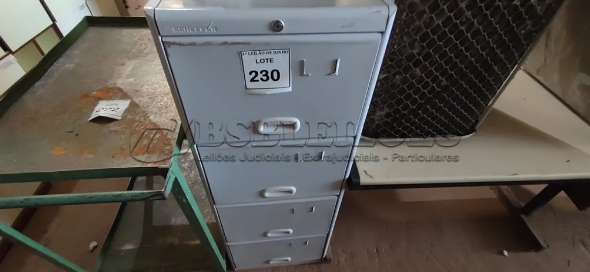 LOTE 230 - 01 ARQUIVO DE AÇO 04 GAVETAS. (NO ESTADO) ATENÇÃO! FAZER A VISITAÇÃO ANTES DE ARREMATAR, NÃO SABEMOS SE FUNCIONA, LEILÃO NÃO TEM GARANTIA E NEM DEVOLUÇÃO, SUJEITO A POSSÍVEIS AVARIAS VISÍVEIS/OCULTAS E/OU AUSÊNCIA DE COMPONENTES.