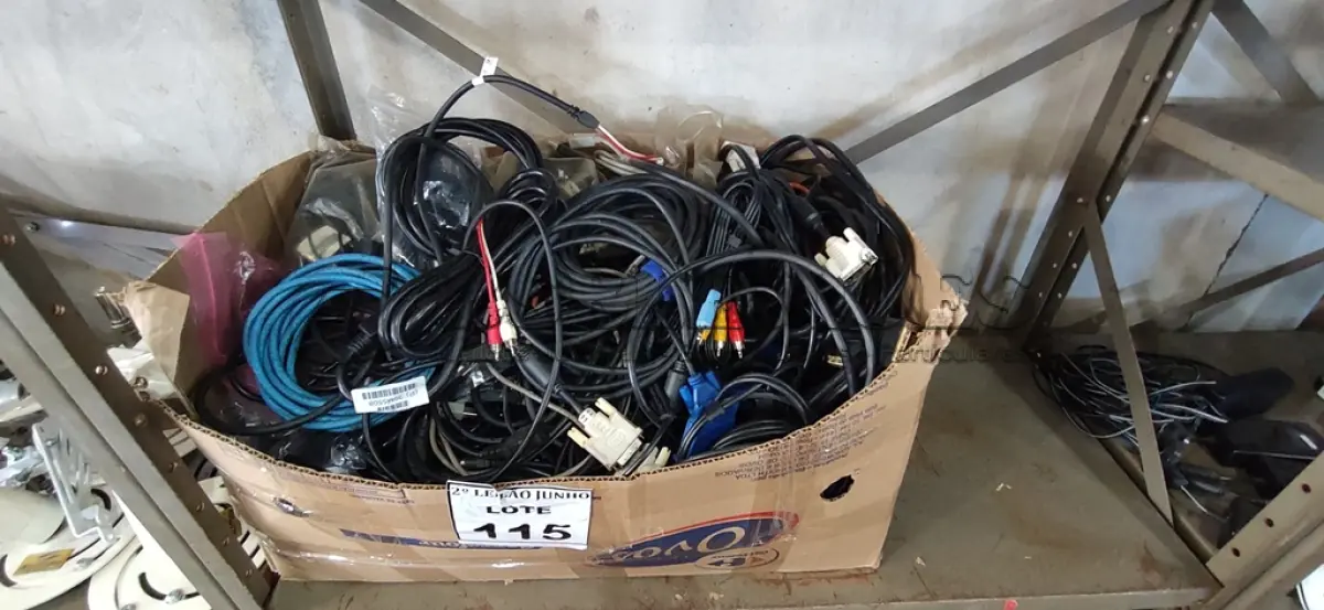 LOTE 115 - 01 LOTE DE CABOS DE CONEXÕES DIVERSOS. (NO ESTADO) ATENÇÃO! FAZER A VISITAÇÃO ANTES DE ARREMATAR, NÃO SABEMOS SE FUNCIONA, LEILÃO NÃO TEM GARANTIA E NEM DEVOLUÇÃO, SUJEITO A POSSÍVEIS AVARIAS VISÍVEIS/OCULTAS E/OU AUSÊNCIA DE COMPONENTES.