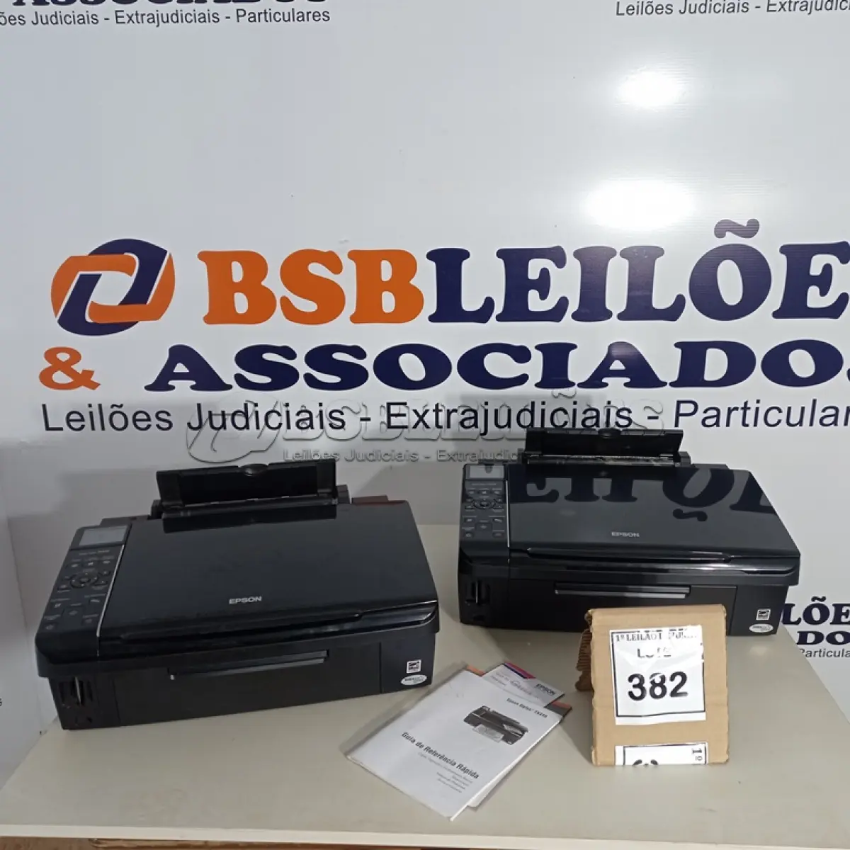 LOTE 382 - 02 IMPRESSORAS MODELO TX410 MARCA EPSON. (NO ESTADO) ATENÇÃO! FAZER A VISITAÇÃO ANTES DE ARREMATAR, NÃO SABEMOS SE FUNCIONA, LEILÃO NÃO TEM GARANTIA E NEM DEVOLUÇÃO, SUJEITO A POSSÍVEIS AVARIAS VISÍVEIS/OCULTAS E/OU AUSÊNCIA DE COMPONENTES.