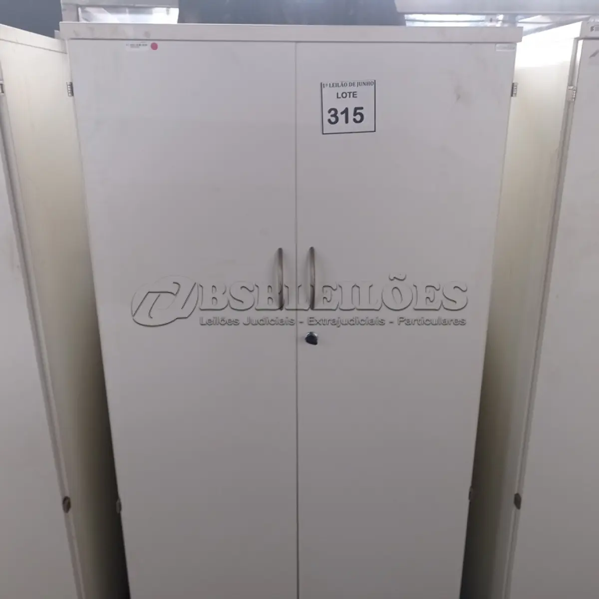 LOTE 315 - 01 ARMÁRIO ALTO PRA ESCRITÓRIO COM 2 PORTAS E 3 COMPARTIMENTOS. (NO ESTADO) ATENÇÃO! FAZER A VISITAÇÃO ANTES DE ARREMATAR, NÃO SABEMOS SE FUNCIONA, LEILÃO NÃO TEM GARANTIA E NEM DEVOLUÇÃO, SUJEITO A POSSÍVEIS AVARIAS VISÍVEIS/OCULTAS E/OU AUSÊNCIA DE COMPONENTES.