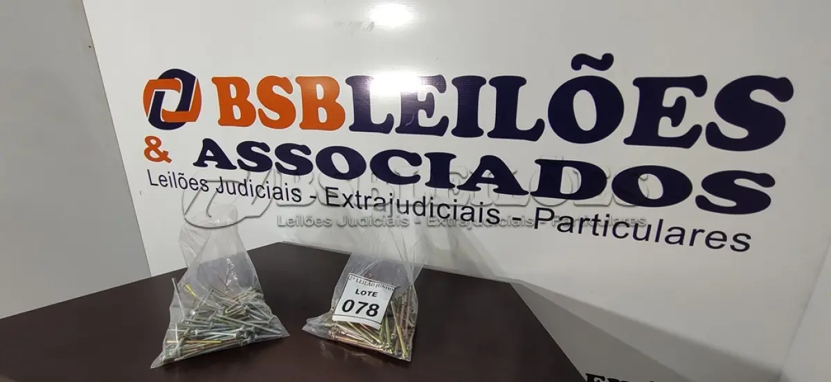LOTE 078 - 01 LOTE COM GRANDE QUANTIDADE DE PARAFUSOS. (NO ESTADO) ATENÇÃO! FAZER A VISITAÇÃO ANTES DE ARREMATAR, NÃO SABEMOS SE FUNCIONA, LEILÃO NÃO TEM GARANTIA E NEM DEVOLUÇÃO, SUJEITO A POSSÍVEIS AVARIAS VISÍVEIS/OCULTAS E/OU AUSÊNCIA DE COMPONENTES.