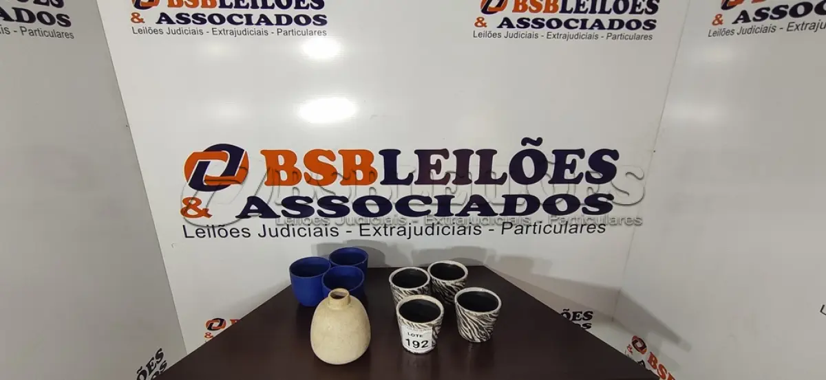 LOTE 192 - 08 VASOS DECORATIVOS. (NO ESTADO) ATENÇÃO! FAZER A VISITAÇÃO ANTES DE ARREMATAR, NÃO SABEMOS SE FUNCIONA, LEILÃO NÃO TEM GARANTIA E NEM DEVOLUÇÃO, SUJEITO A POSSÍVEIS AVARIAS VISÍVEIS/OCULTAS E/OU AUSÊNCIA DE COMPONENTES.