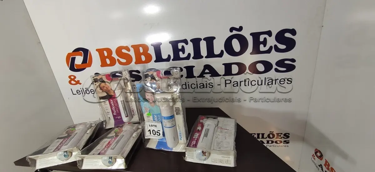LOTE 105 - 06 PURIFICADORES DE ÁGUA. (NO ESTADO) ATENÇÃO! FAZER A VISITAÇÃO ANTES DE ARREMATAR, NÃO SABEMOS SE FUNCIONA, LEILÃO NÃO TEM GARANTIA E NEM DEVOLUÇÃO, SUJEITO A POSSÍVEIS AVARIAS VISÍVEIS/OCULTAS E/OU AUSÊNCIA DE COMPONENTES.