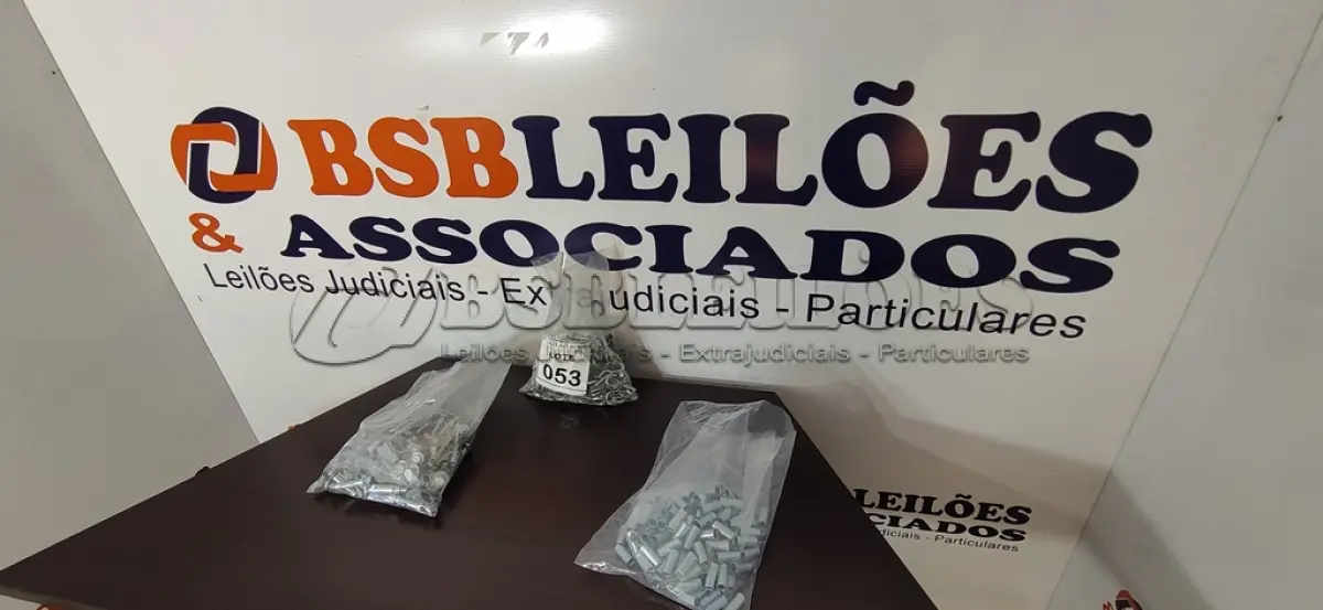LOTE 053 - 01 LOTE COM GRANDE QUANTIDADE DE PARAFUSOS OLHAL E BUCHAS DE METAL. (NO ESTADO) ATENÇÃO! FAZER A VISITAÇÃO ANTES DE ARREMATAR, NÃO SABEMOS SE FUNCIONA, LEILÃO NÃO TEM GARANTIA E NEM DEVOLUÇÃO, SUJEITO A POSSÍVEIS AVARIAS VISÍVEIS/OCULTAS E/OU AUSÊNCIA DE COMPONENTES.