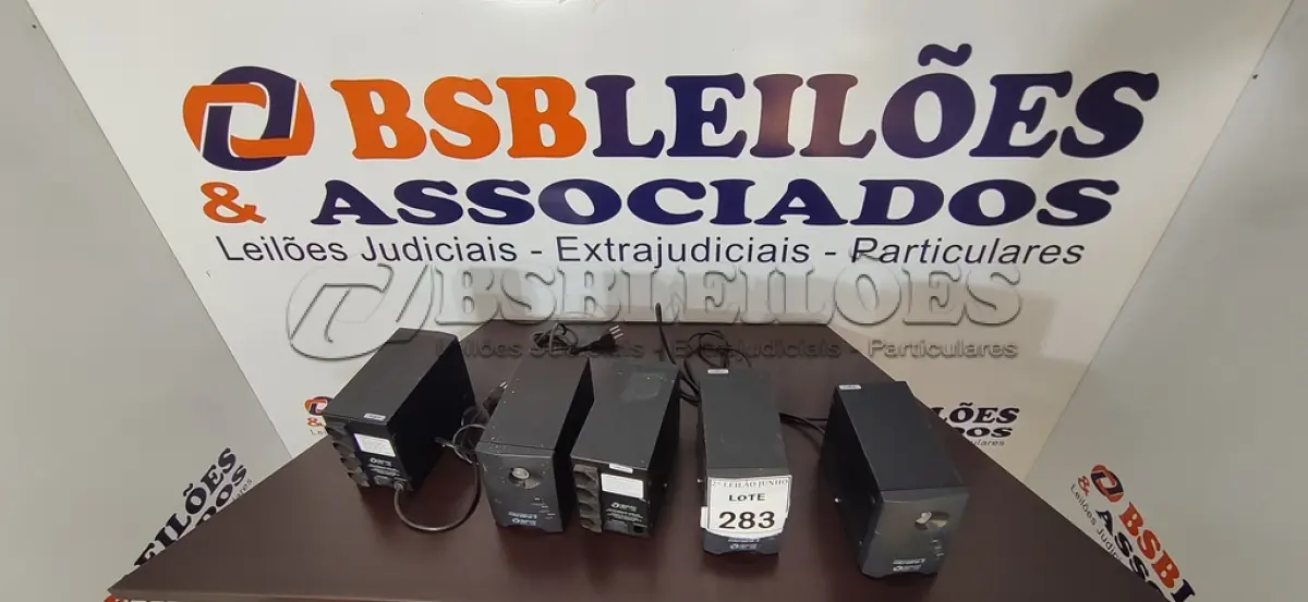 LOTE 283 - 05 FONTES ESTABILIZADORAS MARCA BMI. (NO ESTADO) ATENÇÃO! FAZER A VISITAÇÃO ANTES DE ARREMATAR, NÃO SABEMOS SE FUNCIONA, LEILÃO NÃO TEM GARANTIA E NEM DEVOLUÇÃO, SUJEITO A POSSÍVEIS AVARIAS VISÍVEIS/OCULTAS E/OU AUSÊNCIA DE COMPONENTES.