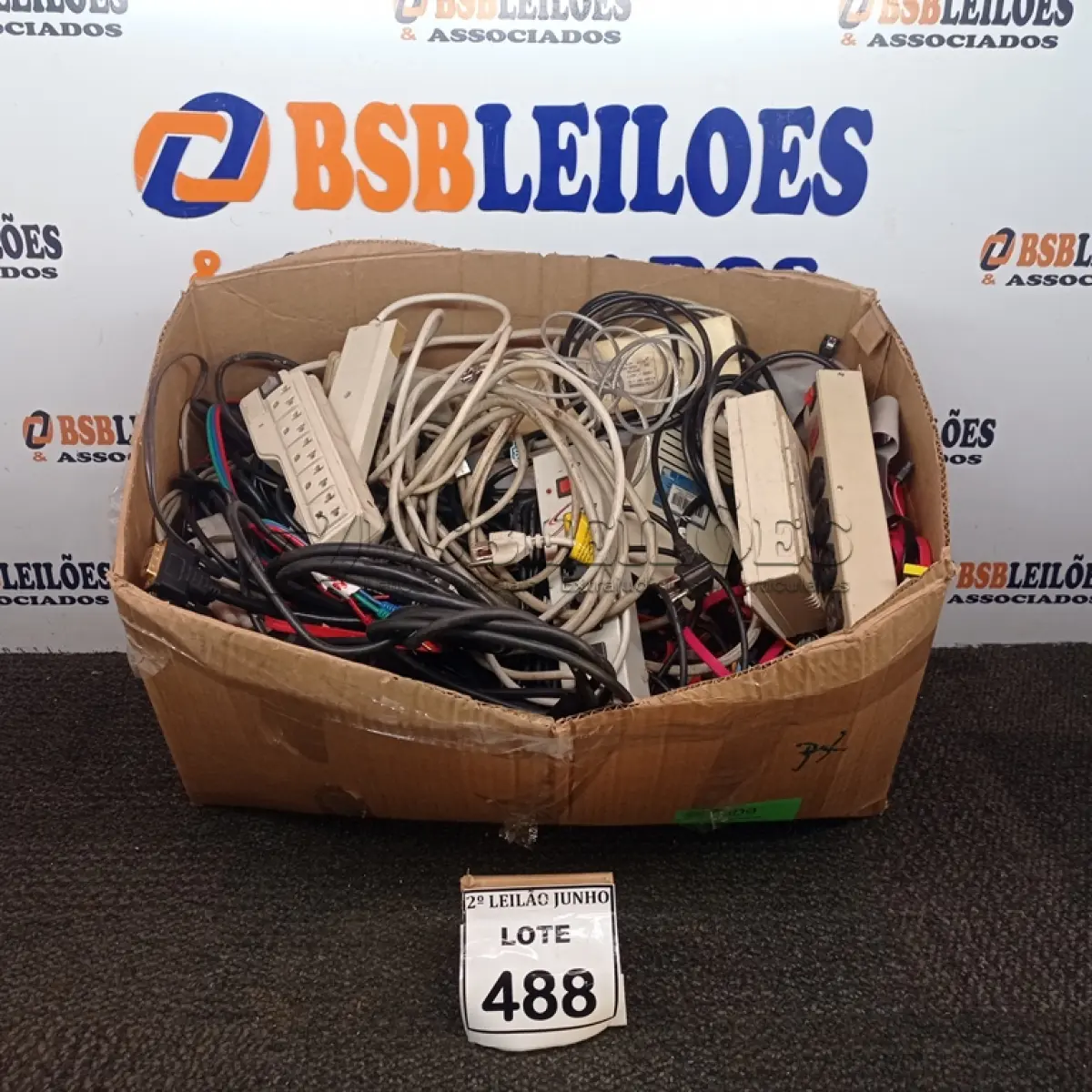 LOTE 488 - 01 LOTE COM GRANDE QUANTIDADE DE CABOS PARA PC E RÉGUAS ELÉTRICAS. (NO ESTADO) ATENÇÃO! FAZER A VISITAÇÃO ANTES DE ARREMATAR, NÃO SABEMOS SE FUNCIONA, LEILÃO NÃO TEM GARANTIA E NEM DEVOLUÇÃO, SUJEITO A POSSÍVEIS AVARIAS VISÍVEIS/OCULTAS E/OU AUSÊNCIA DE COMPONENTES.