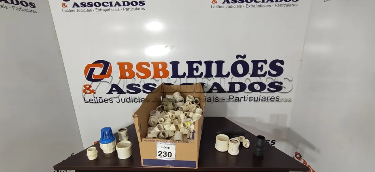 LOTE 230 - 01 LOTE COM GRANDE QUANTIDADE DE CONEXÕES HIDRÁULICAS DE MEDIDA DIVERSAS. (NO ESTADO) ATENÇÃO! FAZER A VISITAÇÃO ANTES DE ARREMATAR, NÃO SABEMOS SE FUNCIONA, LEILÃO NÃO TEM GARANTIA E NEM DEVOLUÇÃO, SUJEITO A POSSÍVEIS AVARIAS VISÍVEIS/OCULTAS E/OU AUSÊNCIA DE COMPONENTES.