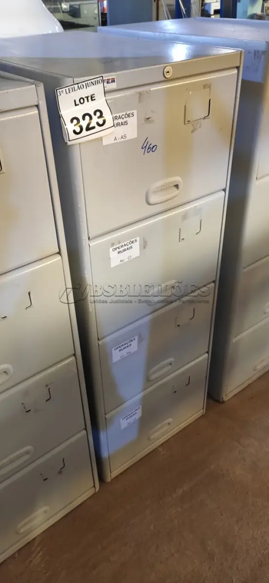 LOTE 323 - 01 ARQUIVO DE AÇO 04 GAVETAS. (NO ESTADO) ATENÇÃO! FAZER A VISITAÇÃO ANTES DE ARREMATAR, NÃO SABEMOS SE FUNCIONA, LEILÃO NÃO TEM GARANTIA E NEM DEVOLUÇÃO, SUJEITO A POSSÍVEIS AVARIAS VISÍVEIS/OCULTAS E/OU AUSÊNCIA DE COMPONENTES.