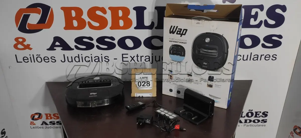 LOTE 028 - 01 ROBÔ ASPIRADOR MARCA WAP. (NO ESTADO) ATENÇÃO! FAZER A VISITAÇÃO ANTES DE ARREMATAR, NÃO SABEMOS SE FUNCIONA, LEILÃO NÃO TEM GARANTIA E NEM DEVOLUÇÃO, SUJEITO A POSSÍVEIS AVARIAS VISÍVEIS/OCULTAS E/OU AUSÊNCIA DE COMPONENTES.