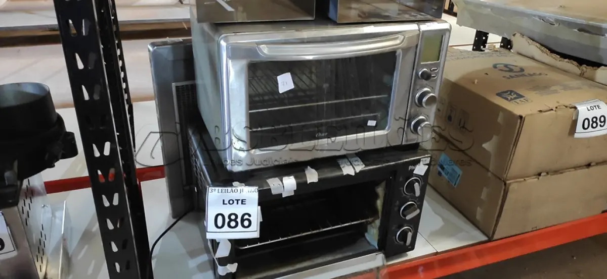 LOTE 086 - 02 FORNOS ELÉTRICOS E 01 DEPURADOR INOX. (NO ESTADO) ATENÇÃO! FAZER A VISITAÇÃO ANTES DE ARREMATAR, NÃO SABEMOS SE FUNCIONA, LEILÃO NÃO TEM GARANTIA E NEM DEVOLUÇÃO, SUJEITO A POSSÍVEIS AVARIAS VISÍVEIS/OCULTAS E/OU AUSÊNCIA DE COMPONENTES.