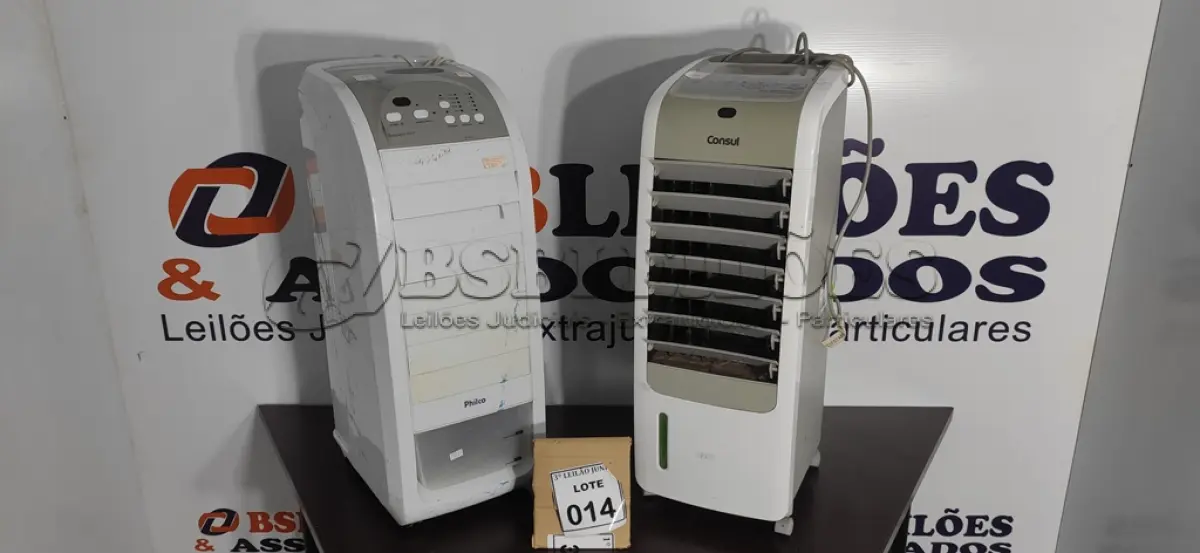 LOTE 014 - 02 UMIDIFICADORES SENDO 01 MARCA CONSUL E 01 MARCA PHILCO. (NO ESTADO) ATENÇÃO! FAZER A VISITAÇÃO ANTES DE ARREMATAR, NÃO SABEMOS SE FUNCIONA, LEILÃO NÃO TEM GARANTIA E NEM DEVOLUÇÃO, SUJEITO A POSSÍVEIS AVARIAS VISÍVEIS/OCULTAS E/OU AUSÊNCIA DE COMPONENTES.