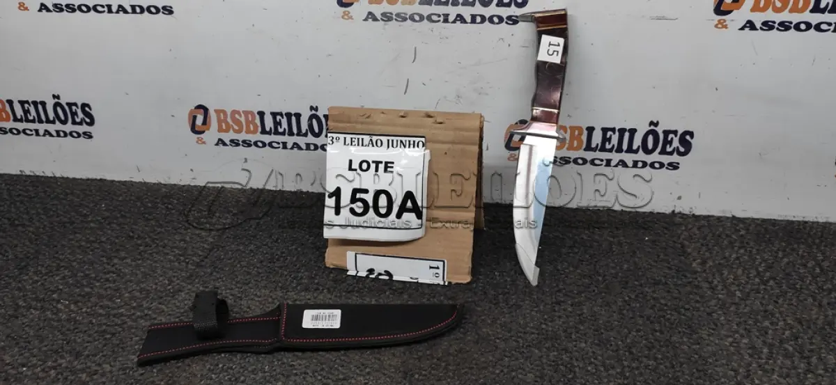 LOTE 150 -  FACA IMPORTADA AÇO INOXIDÁVEL CABO EM RESINA FULL TANG BAINHA DE NYLON TAMANHO TOTAL 27CM PESO 288G JÁ AFIADA. (NO ESTADO) ATENÇÃO! FAZER A VISITAÇÃO ANTES DE ARREMATAR, NÃO SABEMOS SE FUNCIONA, LEILÃO NÃO TEM GARANTIA E NEM DEVOLUÇÃO, SUJEITO A POSSÍVEIS AVARIAS VISÍVEIS/OCULTAS E/OU AUSÊNCIA DE COMPONENTES.