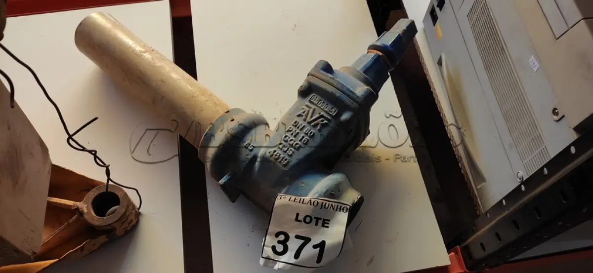 LOTE 371 - 01 VÁLVULA GLOBO. (NO ESTADO) ATENÇÃO! FAZER A VISITAÇÃO ANTES DE ARREMATAR, NÃO SABEMOS SE FUNCIONA, LEILÃO NÃO TEM GARANTIA E NEM DEVOLUÇÃO, SUJEITO A POSSÍVEIS AVARIAS VISÍVEIS/OCULTAS E/OU AUSÊNCIA DE COMPONENTES.