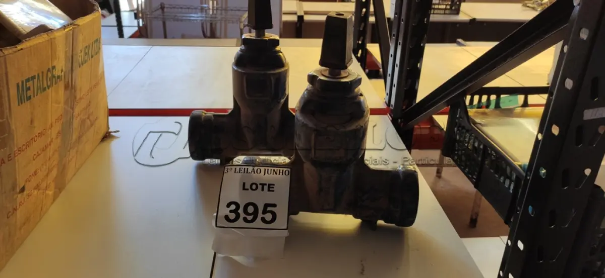 LOTE 395 - 02 VÁLVULAS GLOBO. (NO ESTADO) ATENÇÃO! FAZER A VISITAÇÃO ANTES DE ARREMATAR, NÃO SABEMOS SE FUNCIONA, LEILÃO NÃO TEM GARANTIA E NEM DEVOLUÇÃO, SUJEITO A POSSÍVEIS AVARIAS VISÍVEIS/OCULTAS E/OU AUSÊNCIA DE COMPONENTES.
