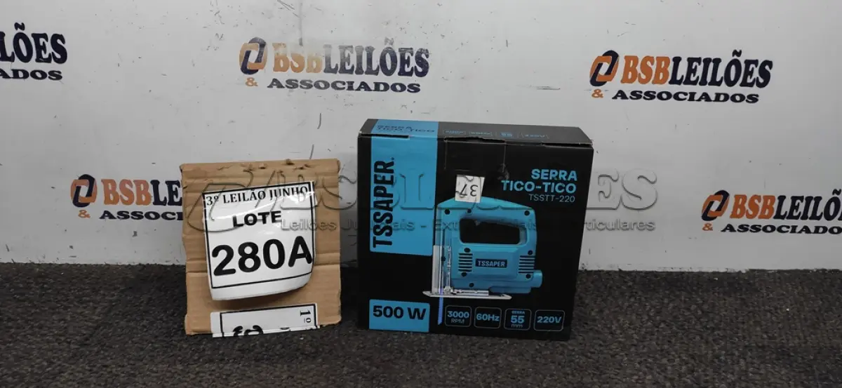 LOTE 280 - SERRA TICO TICO TSSAPER 500W 220V COM SERRA RPM 3000 60HZ. (NO ESTADO) ATENÇÃO! FAZER A VISITAÇÃO ANTES DE ARREMATAR, NÃO SABEMOS SE FUNCIONA, LEILÃO NÃO TEM GARANTIA E NEM DEVOLUÇÃO, SUJEITO A POSSÍVEIS AVARIAS VISÍVEIS/OCULTAS E/OU AUSÊNCIA DE COMPONENTES.