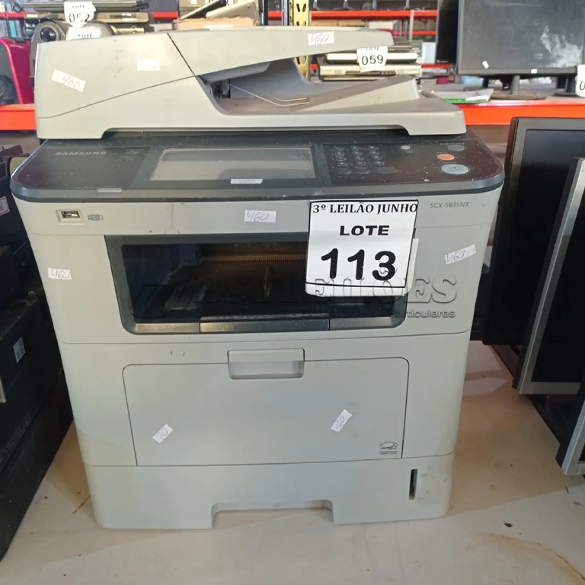 LOTE 113 - 01 IMPRESSORA MULTIFUNCIONAL MODELO SCX-5835NX MARCA SAMSUNG. (NO ESTADO) ATENÇÃO! FAZER A VISITAÇÃO ANTES DE ARREMATAR, NÃO SABEMOS SE FUNCIONA, LEILÃO NÃO TEM GARANTIA E NEM DEVOLUÇÃO, SUJEITO A POSSÍVEIS AVARIAS VISÍVEIS/OCULTAS E/OU AUSÊNCIA DE COMPONENTES.
