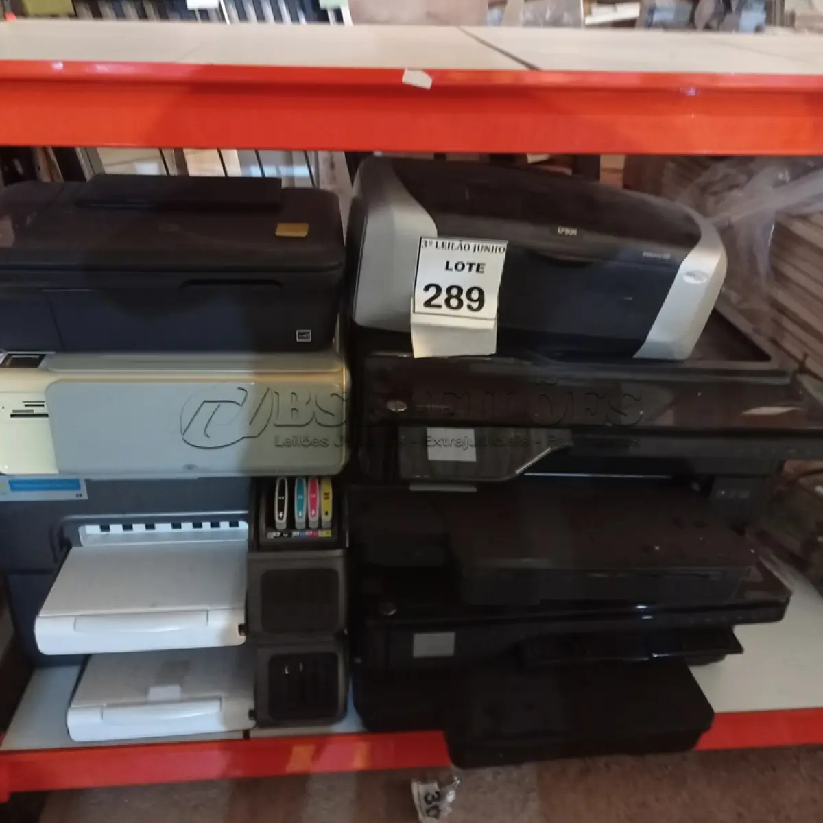 LOTE 289 - 06 IMPRESSORAS DE MARCAS E MODELOS DIVERSOS. (NO ESTADO) ATENÇÃO! FAZER A VISITAÇÃO ANTES DE ARREMATAR, NÃO SABEMOS SE FUNCIONA, LEILÃO NÃO TEM GARANTIA E NEM DEVOLUÇÃO, SUJEITO A POSSÍVEIS AVARIAS VISÍVEIS/OCULTAS E/OU AUSÊNCIA DE COMPONENTES.