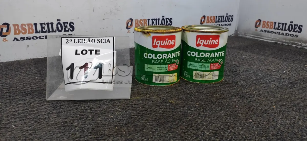 LOTE 111 - 02 COLORANTES A BASE DE ÁGUA COM 900ML NA COR AMARELA MARCA IQUINE.  (NO ESTADO) ATENÇÃO! FAZER A VISITAÇÃO ANTES DE ARREMATAR, NÃO SABEMOS SE FUNCIONA. LEILÃO NÃO TEM GARANTIA E NEM DEVOLUÇÃO, SUJEITO A POSSÍVEIS AVARIAS VISÍVEIS/OCULTAS E/OU AUSÊNCIA DE COMPONENTES.