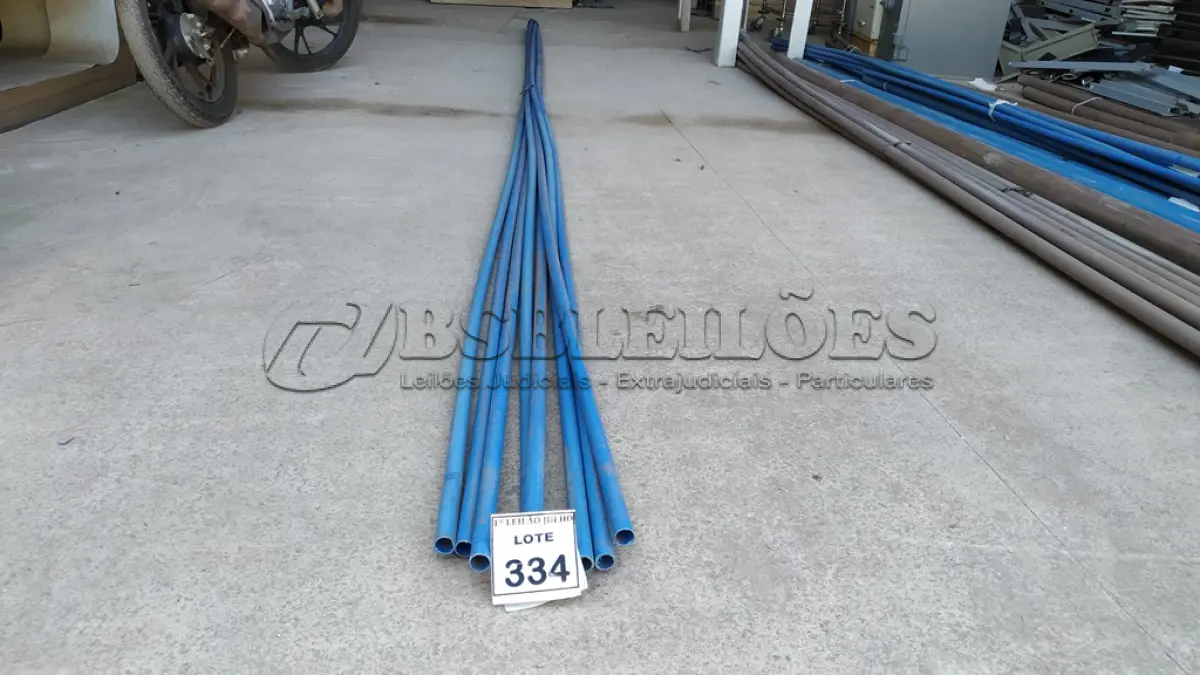 LOTE 334 - 07 TUBOS DE PVC 25MM IRRIGAÇÃO. (NO ESTADO) ATENÇÃO! FAZER A VISITAÇÃO ANTES DE ARREMATAR, NÃO SABEMOS SE FUNCIONA. LEILÃO NÃO TEM GARANTIA E NEM DEVOLUÇÃO, SUJEITO A POSSÍVEIS AVARIAS VISÍVEIS/OCULTAS E/OU AUSÊNCIA DE COMPONENTES.