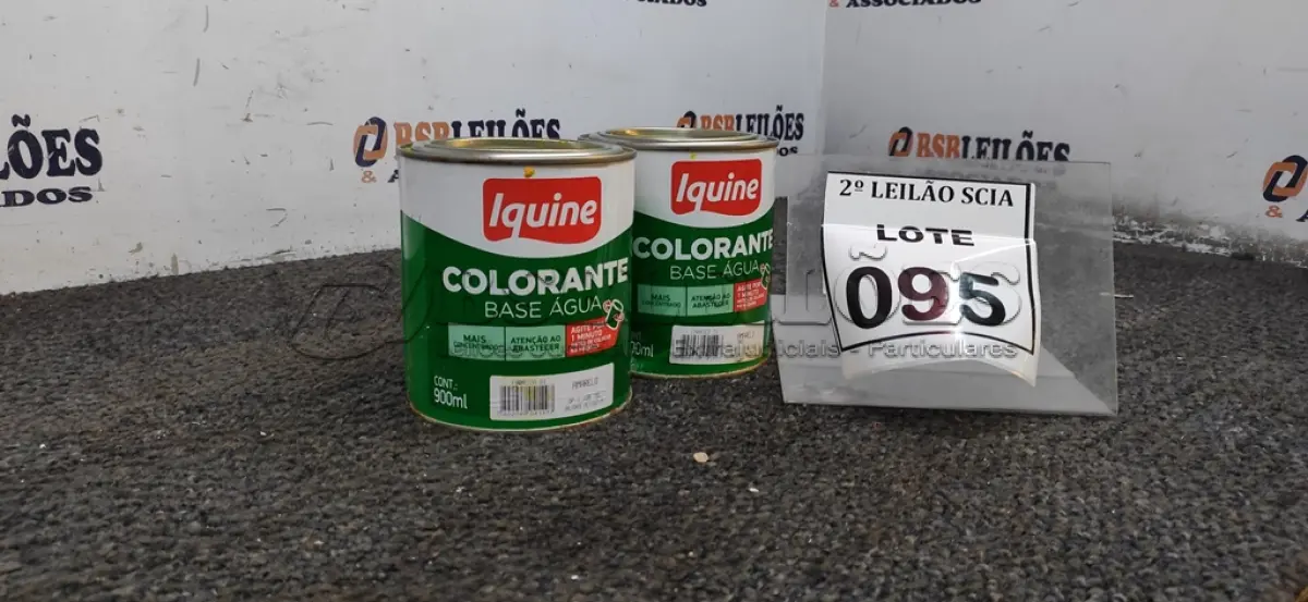 LOTE 095 - 02 COLORANTES A BASE DE ÁGUA COM 900ML NA COR AMARELA MARCA IQUINE.  (NO ESTADO) ATENÇÃO! FAZER A VISITAÇÃO ANTES DE ARREMATAR, NÃO SABEMOS SE FUNCIONA. LEILÃO NÃO TEM GARANTIA E NEM DEVOLUÇÃO, SUJEITO A POSSÍVEIS AVARIAS VISÍVEIS/OCULTAS E/OU AUSÊNCIA DE COMPONENTES.