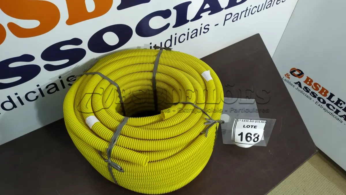 LOTE 168 - 01 ROLO DE ELETRODUTO CORRUGADO FLEXÍVEL AMARELO. (NO ESTADO) ATENÇÃO! FAZER A VISITAÇÃO ANTES DE ARREMATAR, NÃO SABEMOS SE FUNCIONA. LEILÃO NÃO TEM GARANTIA E NEM DEVOLUÇÃO, SUJEITO A POSSÍVEIS AVARIAS VISÍVEIS/OCULTAS E/OU AUSÊNCIA DE COMPONENTES.