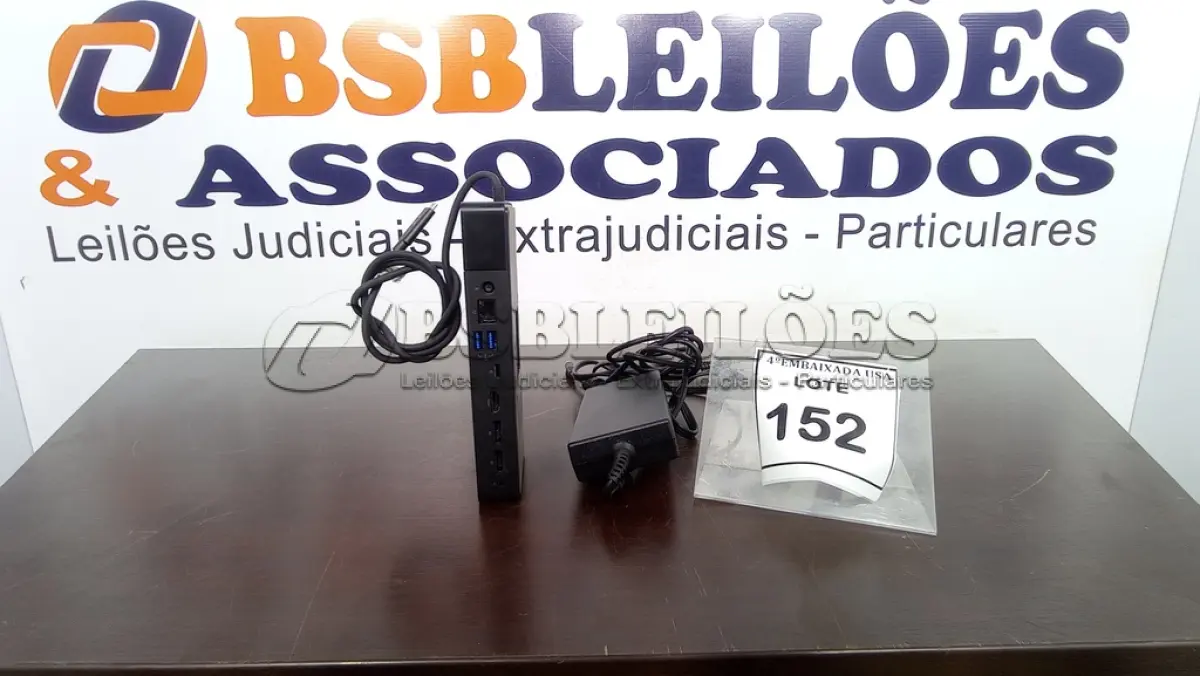 LOTE 152 - 01 DOCK STATION DELL USB TIPO C COM FONTE.  (NO ESTADO EM QUE SE ENCONTRA. SUJEITO A AVARIAS OCULTAS/VISÍVEIS.)