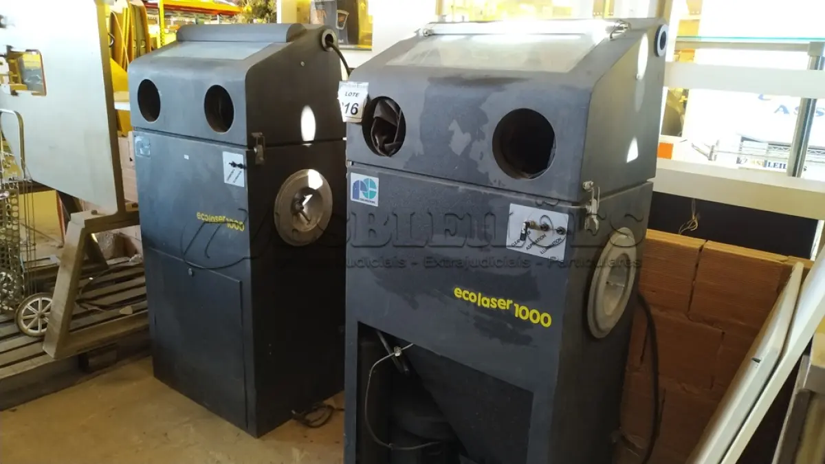 LOTE 316 - 02 MÁQUINAS DE LIMPEZA DE TONNER ECOLASER 1000. (NO ESTADO) ATENÇÃO! FAZER A VISITAÇÃO ANTES DE ARREMATAR, NÃO SABEMOS SE FUNCIONA. LEILÃO NÃO TEM GARANTIA E NEM DEVOLUÇÃO, SUJEITO A POSSÍVEIS AVARIAS VISÍVEIS/OCULTAS E/OU AUSÊNCIA DE COMPONENTES.