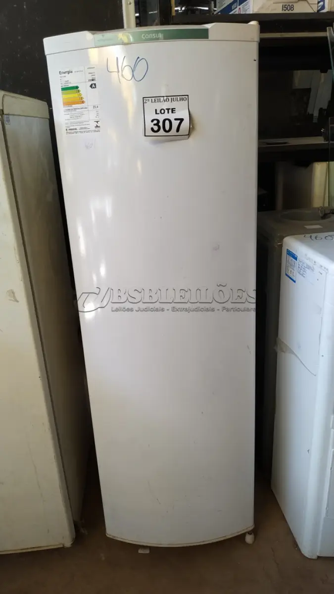 LOTE 307 - 01 GELADEIRA MARCA CONSUL 220W. (NO ESTADO) ATENÇÃO! FAZER A VISITAÇÃO ANTES DE ARREMATAR, NÃO SABEMOS SE FUNCIONA. LEILÃO NÃO TEM GARANTIA E NEM DEVOLUÇÃO, SUJEITO A POSSÍVEIS AVARIAS VISÍVEIS/OCULTAS E/OU AUSÊNCIA DE COMPONENTES.