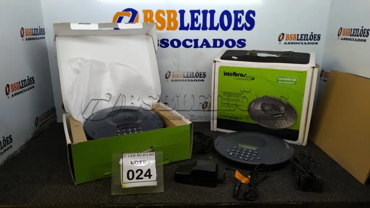 LOTE 024 - 02 APARELHOS DE AUDIOCONFERÊNCIA MARCA INTELBRAS. (NO ESTADO) ATENÇÃO! FAZER A VISITAÇÃO ANTES DE ARREMATAR, NÃO SABEMOS SE FUNCIONA, LEILÃO NÃO TEM GARANTIA E NEM DEVOLUÇÃO, SUJEITO A POSSÍVEIS AVARIAS VISÍVEIS/OCULTAS E/OU AUSÊNCIA DE COMPONENTES.
