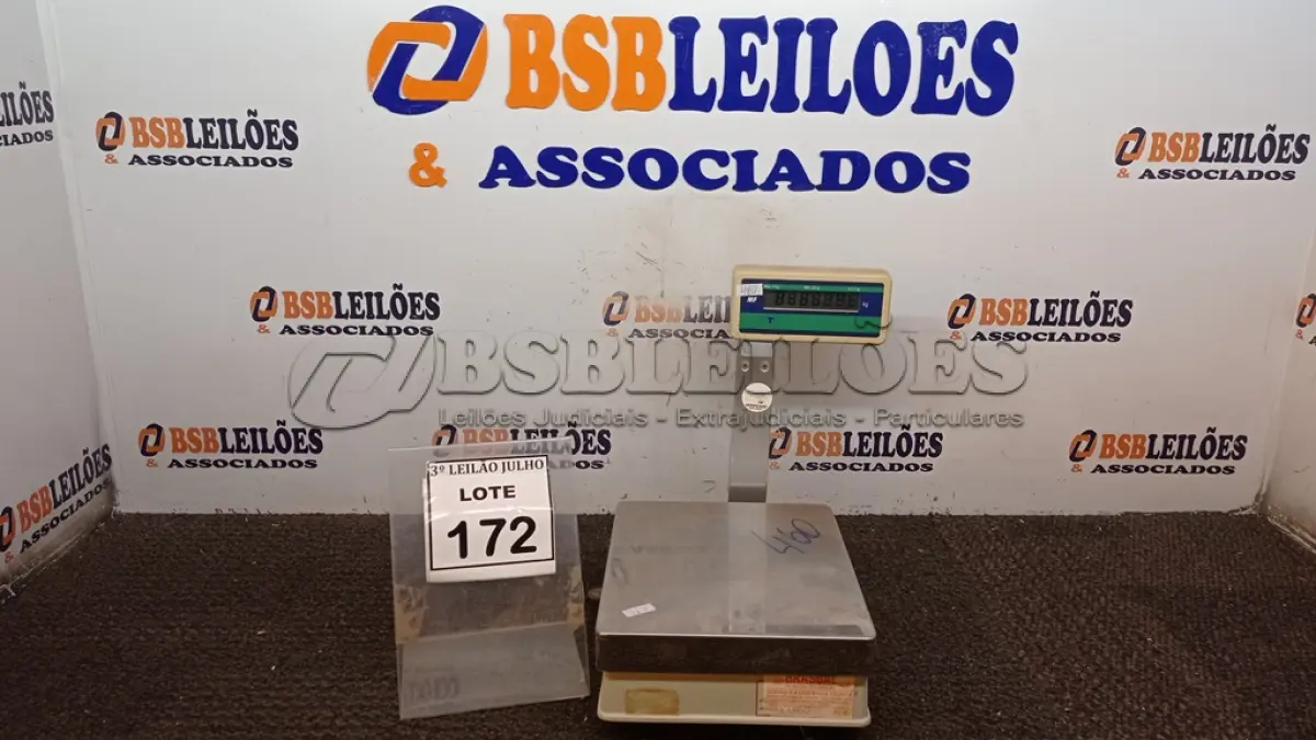 LOTE 172 - 01 BALANÇA MAX 6KG. (NO ESTADO) ATENÇÃO! FAZER A VISITAÇÃO ANTES DE ARREMATAR, NÃO SABEMOS SE FUNCIONA, LEILÃO NÃO TEM GARANTIA E NEM DEVOLUÇÃO, SUJEITO A POSSÍVEIS AVARIAS VISÍVEIS/OCULTAS E/OU AUSÊNCIA DE COMPONENTES.