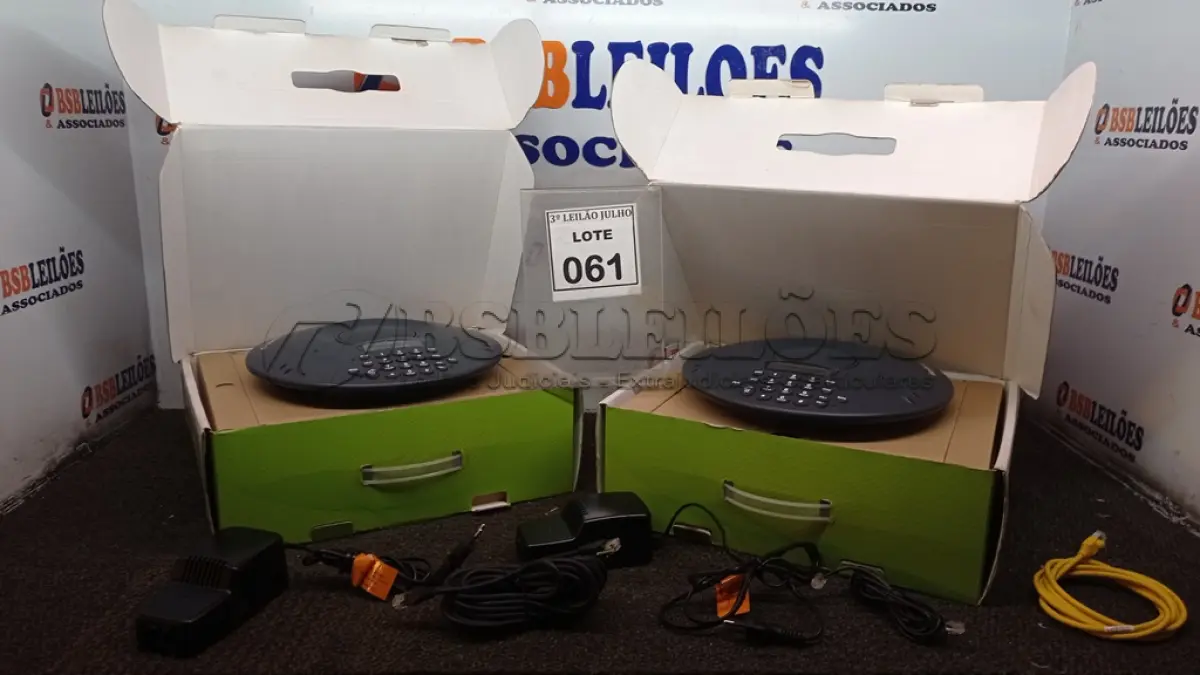 LOTE 061 - 02 APARELHOS DE AUDIOCONFERÊNCIA MARCA INTELBRAS. (NO ESTADO) ATENÇÃO! FAZER A VISITAÇÃO ANTES DE ARREMATAR, NÃO SABEMOS SE FUNCIONA, LEILÃO NÃO TEM GARANTIA E NEM DEVOLUÇÃO, SUJEITO A POSSÍVEIS AVARIAS VISÍVEIS/OCULTAS E/OU AUSÊNCIA DE COMPONENTES.