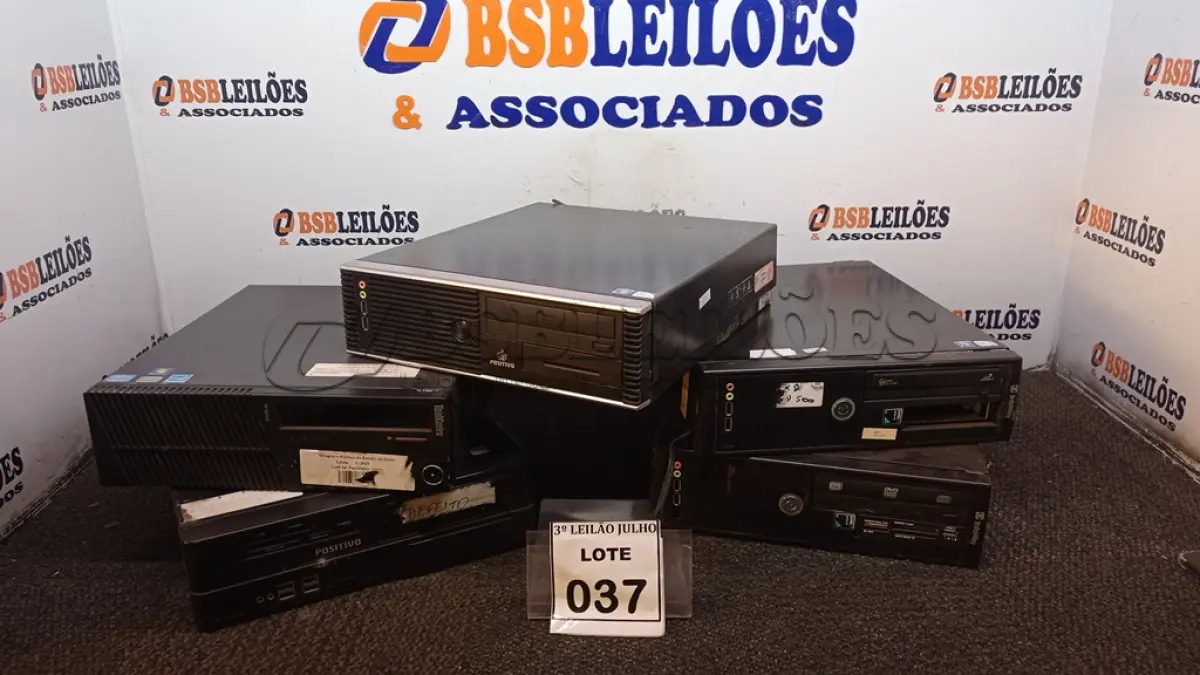 LOTE 037 - 05 CPU’S DE MARCAS E MODELOS DIVERSOS. (NO ESTADO) ATENÇÃO! FAZER A VISITAÇÃO ANTES DE ARREMATAR, NÃO SABEMOS SE FUNCIONA, LEILÃO NÃO TEM GARANTIA E NEM DEVOLUÇÃO, SUJEITO A POSSÍVEIS AVARIAS VISÍVEIS/OCULTAS E/OU AUSÊNCIA DE COMPONENTES.