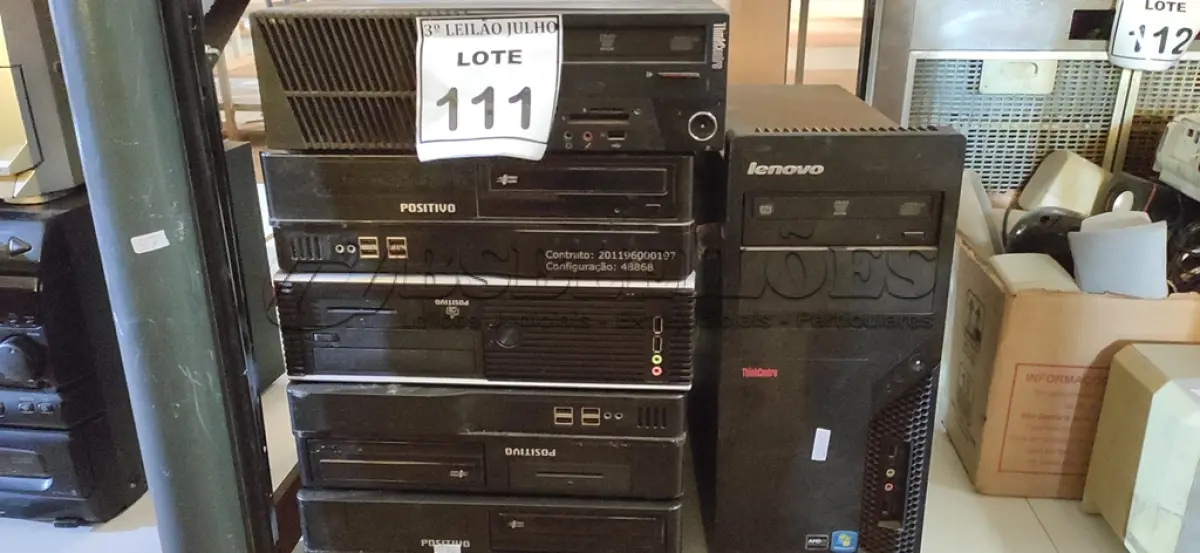 LOTE 111 - 06 CPU’S DE MARCAS E MODELOS DIVERSOS. (NO ESTADO) ATENÇÃO! FAZER A VISITAÇÃO ANTES DE ARREMATAR, NÃO SABEMOS SE FUNCIONA, LEILÃO NÃO TEM GARANTIA E NEM DEVOLUÇÃO, SUJEITO A POSSÍVEIS AVARIAS VISÍVEIS/OCULTAS E/OU AUSÊNCIA DE COMPONENTES.