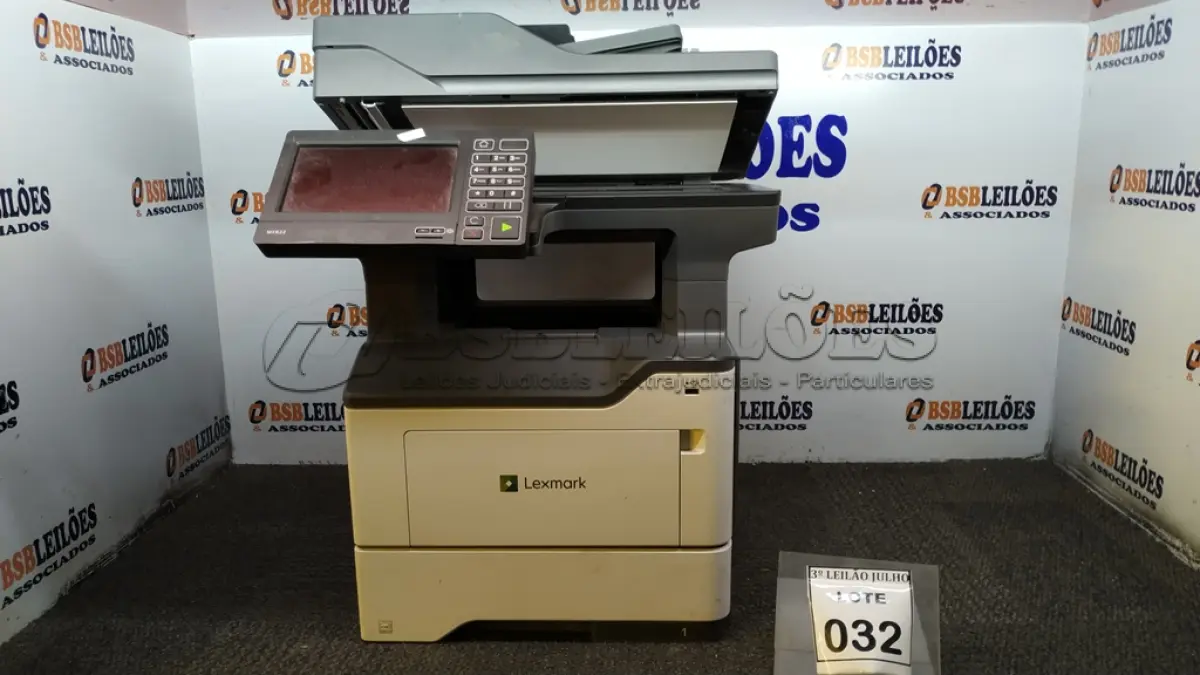 LOTE 032 - 01 IMPRESSORA MULTIFUNCIONAL MODELO MX622 MARCA LEXMARK. (NO ESTADO) ATENÇÃO! FAZER A VISITAÇÃO ANTES DE ARREMATAR, NÃO SABEMOS SE FUNCIONA, LEILÃO NÃO TEM GARANTIA E NEM DEVOLUÇÃO, SUJEITO A POSSÍVEIS AVARIAS VISÍVEIS/OCULTAS E/OU AUSÊNCIA DE COMPONENTES.