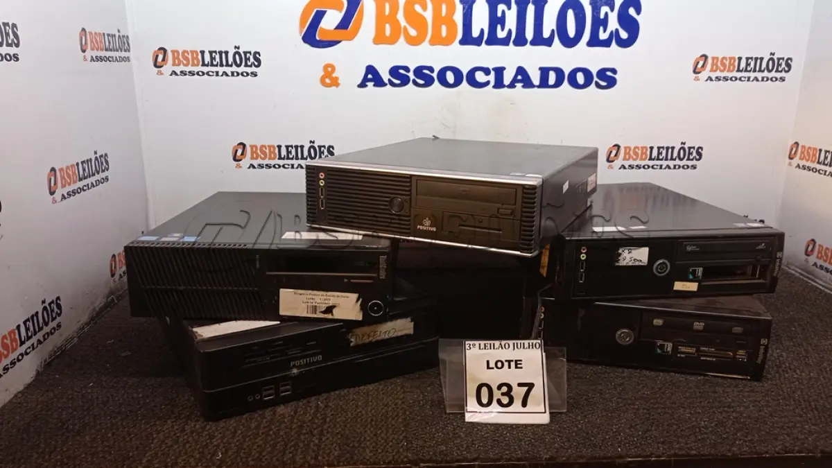 LOTE 037 - 05 CPU’S DE MARCAS E MODELOS DIVERSOS. (NO ESTADO) ATENÇÃO! FAZER A VISITAÇÃO ANTES DE ARREMATAR, NÃO SABEMOS SE FUNCIONA, LEILÃO NÃO TEM GARANTIA E NEM DEVOLUÇÃO, SUJEITO A POSSÍVEIS AVARIAS VISÍVEIS/OCULTAS E/OU AUSÊNCIA DE COMPONENTES.