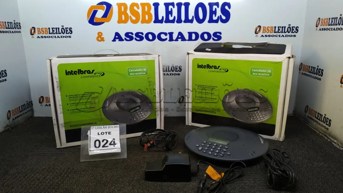 LOTE 024 - 02 APARELHOS DE AUDIOCONFERÊNCIA MARCA INTELBRAS. (NO ESTADO) ATENÇÃO! FAZER A VISITAÇÃO ANTES DE ARREMATAR, NÃO SABEMOS SE FUNCIONA, LEILÃO NÃO TEM GARANTIA E NEM DEVOLUÇÃO, SUJEITO A POSSÍVEIS AVARIAS VISÍVEIS/OCULTAS E/OU AUSÊNCIA DE COMPONENTES.