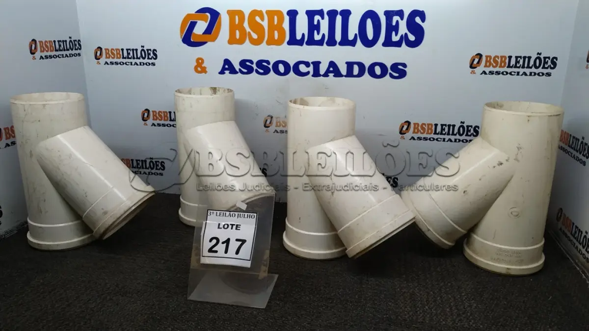 LOTE 217 - 04 JUNÇÕES SIMPLES DN 150X150MM. (NO ESTADO) ATENÇÃO! FAZER A VISITAÇÃO ANTES DE ARREMATAR, NÃO SABEMOS SE FUNCIONA. LEILÃO NÃO TEM GARANTIA E NEM DEVOLUÇÃO, SUJEITO A POSSÍVEIS AVARIAS VISÍVEIS/OCULTAS E/OU AUSÊNCIA DE COMPONENTES.