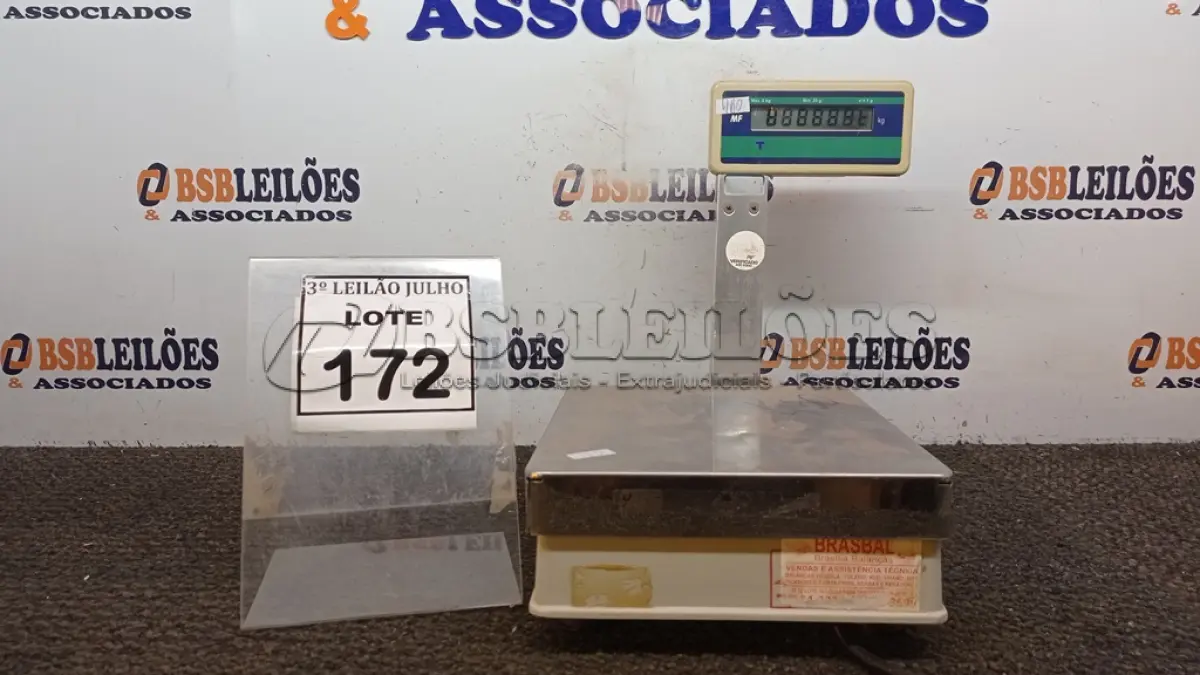 LOTE 172 - 01 BALANÇA MAX 6KG. (NO ESTADO) ATENÇÃO! FAZER A VISITAÇÃO ANTES DE ARREMATAR, NÃO SABEMOS SE FUNCIONA, LEILÃO NÃO TEM GARANTIA E NEM DEVOLUÇÃO, SUJEITO A POSSÍVEIS AVARIAS VISÍVEIS/OCULTAS E/OU AUSÊNCIA DE COMPONENTES.