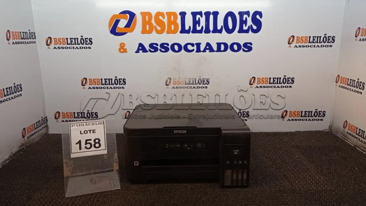LOTE 158 - 01 IMPRESSORA MODELO L4150 MARCA EPSON. (NO ESTADO) ATENÇÃO! FAZER A VISITAÇÃO ANTES DE ARREMATAR, NÃO SABEMOS SE FUNCIONA, LEILÃO NÃO TEM GARANTIA E NEM DEVOLUÇÃO, SUJEITO A POSSÍVEIS AVARIAS VISÍVEIS/OCULTAS E/OU AUSÊNCIA DE COMPONENTES.
