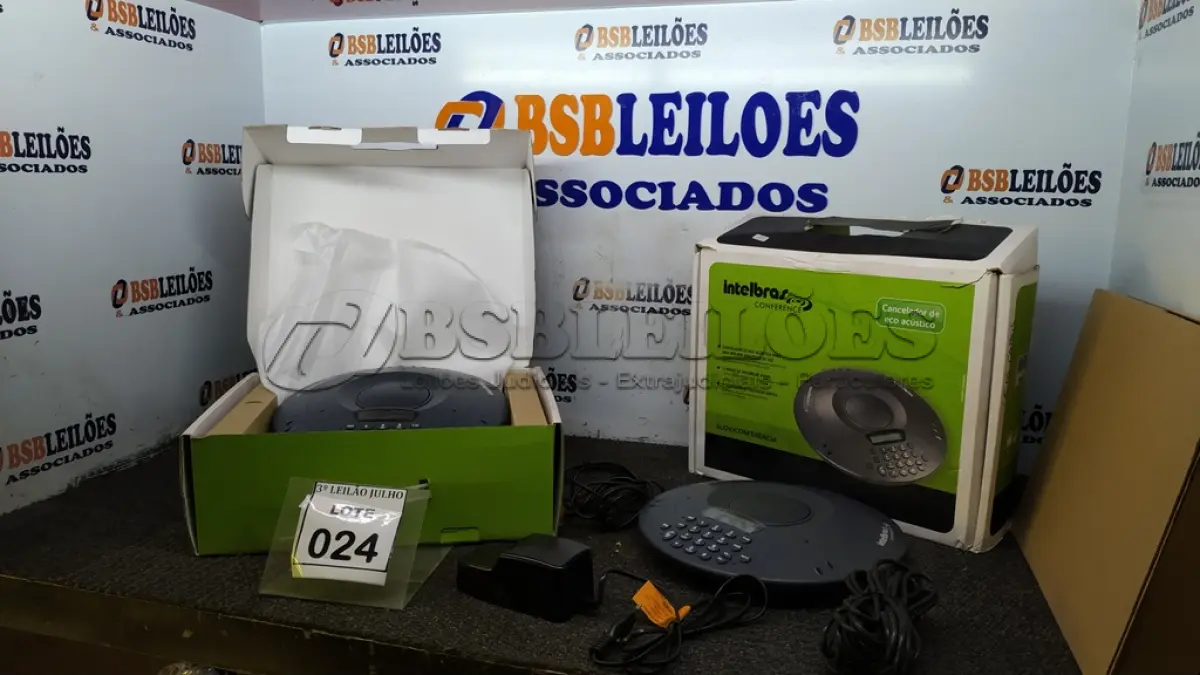 LOTE 024 - 02 APARELHOS DE AUDIOCONFERÊNCIA MARCA INTELBRAS. (NO ESTADO) ATENÇÃO! FAZER A VISITAÇÃO ANTES DE ARREMATAR, NÃO SABEMOS SE FUNCIONA, LEILÃO NÃO TEM GARANTIA E NEM DEVOLUÇÃO, SUJEITO A POSSÍVEIS AVARIAS VISÍVEIS/OCULTAS E/OU AUSÊNCIA DE COMPONENTES.