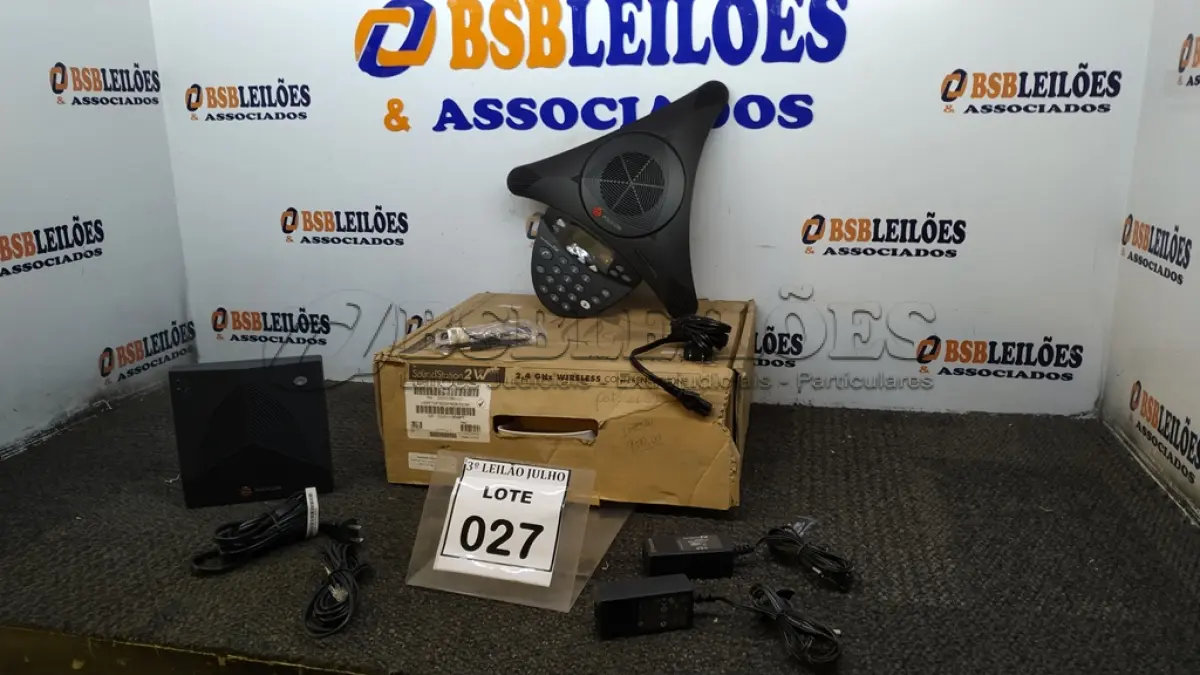 LOTE 027 - 01 ESTAÇÃO PARA VIDEOCONFERÊNCIA. (NO ESTADO) ATENÇÃO! FAZER A VISITAÇÃO ANTES DE ARREMATAR, NÃO SABEMOS SE FUNCIONA, LEILÃO NÃO TEM GARANTIA E NEM DEVOLUÇÃO, SUJEITO A POSSÍVEIS AVARIAS VISÍVEIS/OCULTAS E/OU AUSÊNCIA DE COMPONENTES.