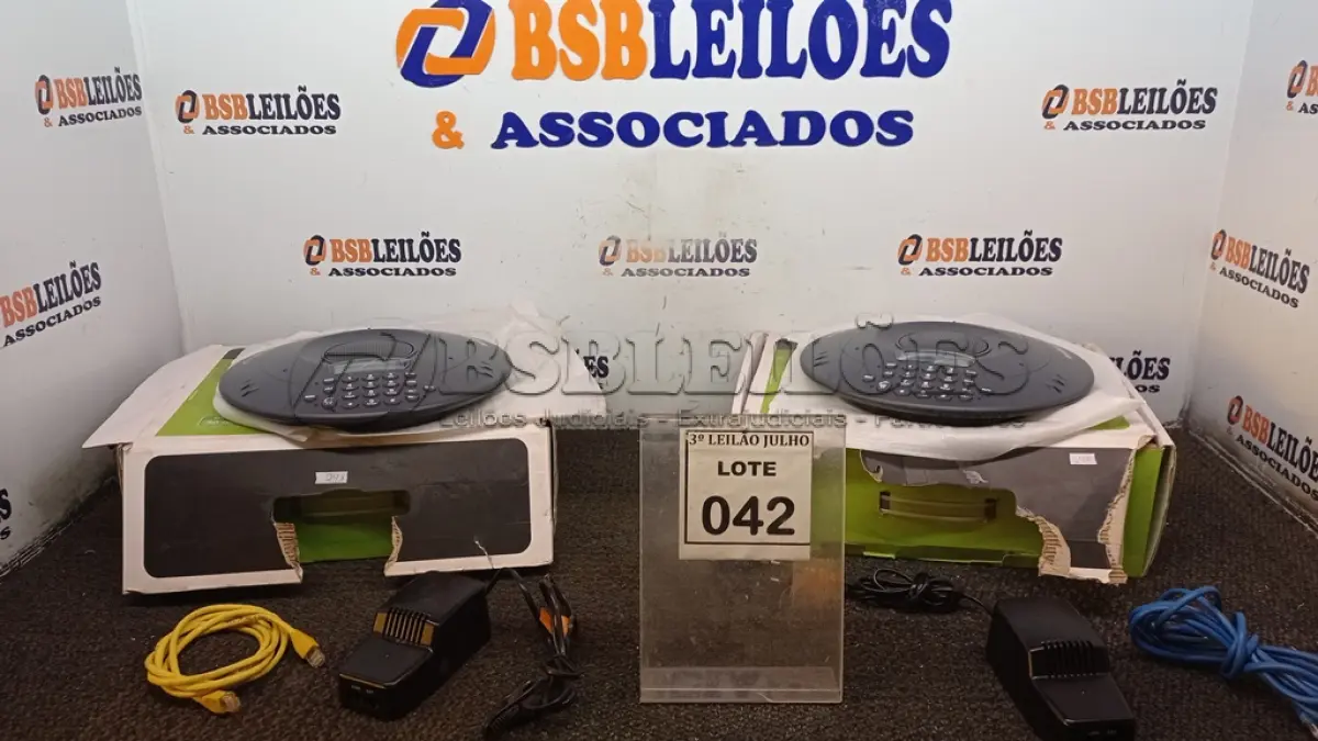 LOTE 042 - 02 APARELHOS DE AUDIOCONFERÊNCIA MARCA INTELBRAS. (NO ESTADO) ATENÇÃO! FAZER A VISITAÇÃO ANTES DE ARREMATAR, NÃO SABEMOS SE FUNCIONA, LEILÃO NÃO TEM GARANTIA E NEM DEVOLUÇÃO, SUJEITO A POSSÍVEIS AVARIAS VISÍVEIS/OCULTAS E/OU AUSÊNCIA DE COMPONENTES.