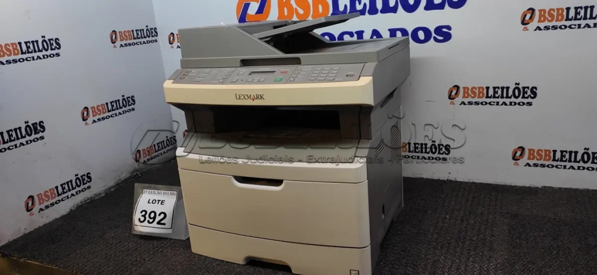 LOTE 392 - 01 IMPRESSORA MODELO X364DN MARCA LEXMARK. (NO ESTADO) ATENÇÃO! FAZER A VISITAÇÃO ANTES DE ARREMATAR, NÃO SABEMOS SE FUNCIONA, LEILÃO NÃO TEM GARANTIA E NEM DEVOLUÇÃO, SUJEITO A POSSÍVEIS AVARIAS VISÍVEIS/OCULTAS E/OU AUSÊNCIA DE COMPONENTES.