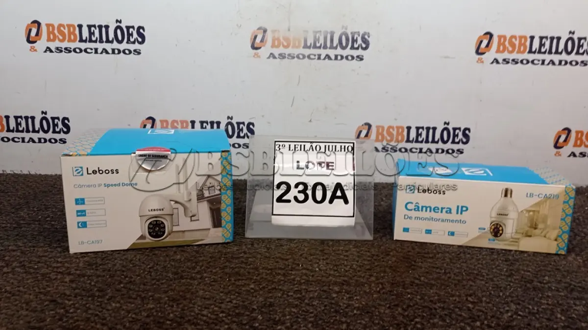 LOTE 230 - 1 CÂMERA INTERNA E 1 CÂMERA EXTERNA IP WI-FI APPS YOOSEE (NO ESTADO) ATENÇÃO! FAZER A VISITAÇÃO ANTES DE ARREMATAR, NÃO SABEMOS SE FUNCIONA, LEILÃO NÃO TEM GARANTIA E NEM DEVOLUÇÃO, SUJEITO A POSSÍVEIS AVARIAS VISÍVEIS/OCULTAS E/OU AUSÊNCIA DE COMPONENTES.