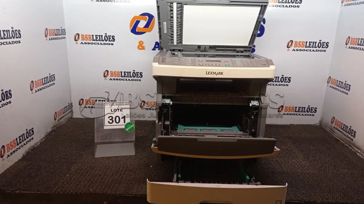 LOTE 301 - 01 IMPRESSORA MODELO X364DN MARCA LEXMARK. (NO ESTADO) ATENÇÃO! FAZER A VISITAÇÃO ANTES DE ARREMATAR, NÃO SABEMOS SE FUNCIONA, LEILÃO NÃO TEM GARANTIA E NEM DEVOLUÇÃO, SUJEITO A POSSÍVEIS AVARIAS VISÍVEIS/OCULTAS E/OU AUSÊNCIA DE COMPONENTES.