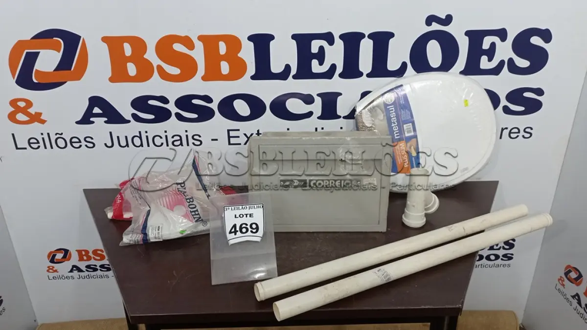 LOTE 469 - 01 CAIXA DE CORREIOS, 01 ASSENTO DE VASO, 02 KIT’S DE DUCHA FRIA E 02 TUBOS DE LIGAÇÃO PARA VASOS. (NO ESTADO) ATENÇÃO! FAZER A VISITAÇÃO ANTES DE ARREMATAR, NÃO SABEMOS SE FUNCIONA, LEILÃO NÃO TEM GARANTIA E NEM DEVOLUÇÃO, SUJEITO A POSSÍVEIS AVARIAS VISÍVEIS/OCULTAS E/OU AUSÊNCIA DE COMPONENTES.