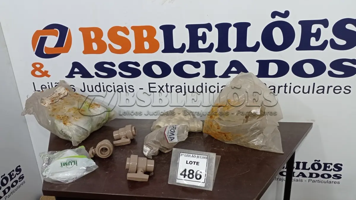 LOTE 486 - 01 LOTE COM VÁRIAS PEÇAS DE PLAFON 02 LÂMPADAS, NIPLES, TÊ E REGISTROS DE MARCAS E MEDIDAS DIVERSAS. (NO ESTADO) ATENÇÃO! FAZER A VISITAÇÃO ANTES DE ARREMATAR, NÃO SABEMOS SE FUNCIONA, LEILÃO NÃO TEM GARANTIA E NEM DEVOLUÇÃO, SUJEITO A POSSÍVEIS AVARIAS VISÍVEIS/OCULTAS E/OU AUSÊNCIA DE COMPONENTES.